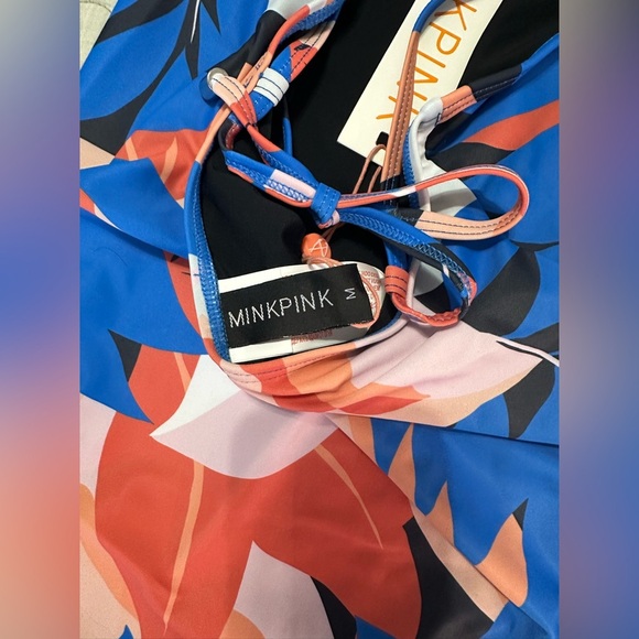 NWT MINKPINK Lukas One Piece Size Sz M (US 6) Tropical Blue Adjustable Straps - Picture 6 of 7